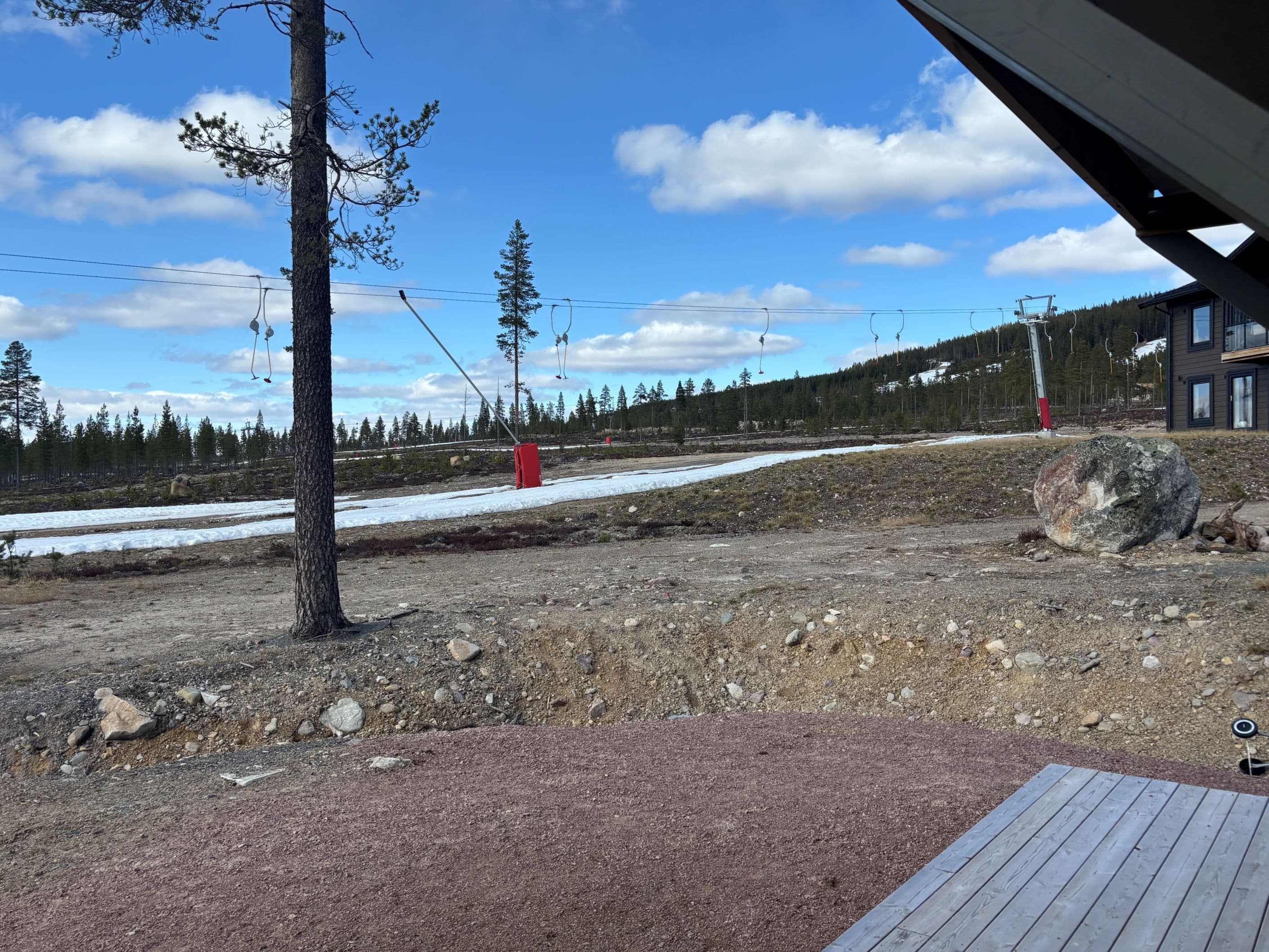 Ski in/ski out från uteplatsen