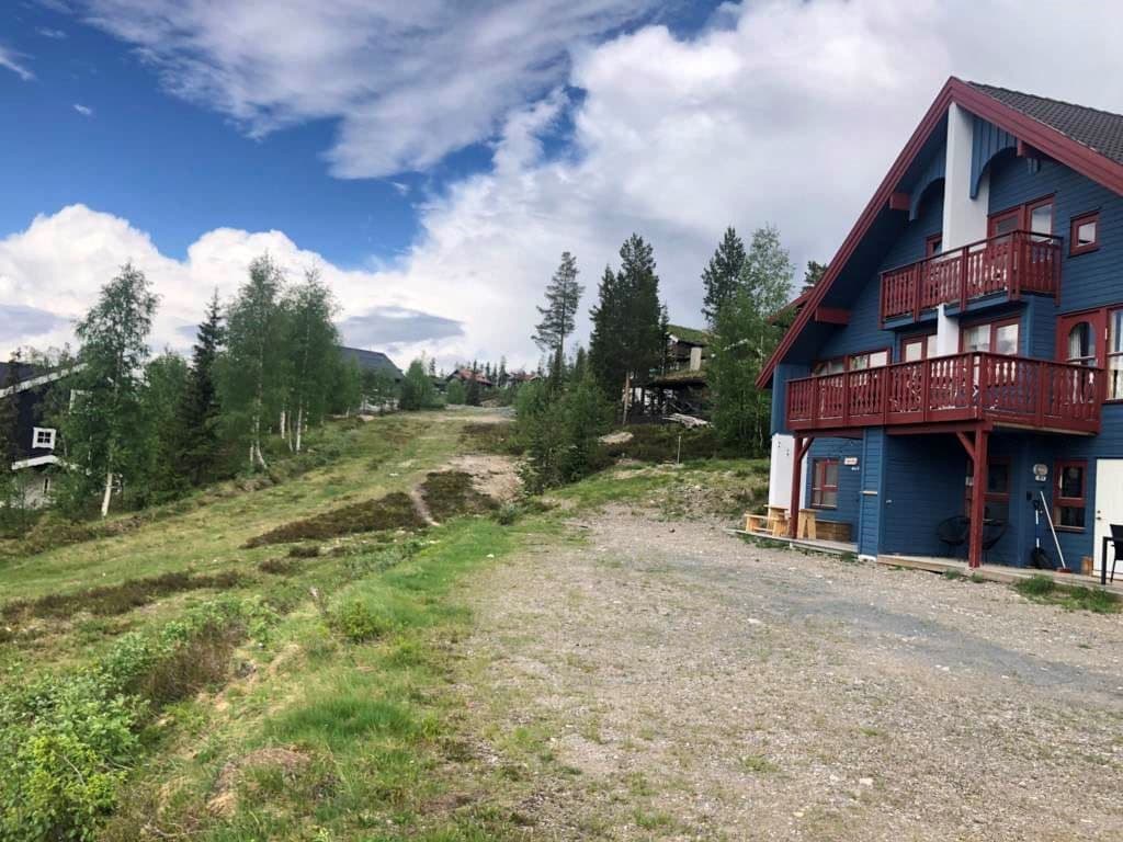 Nära till down hill med cykeln